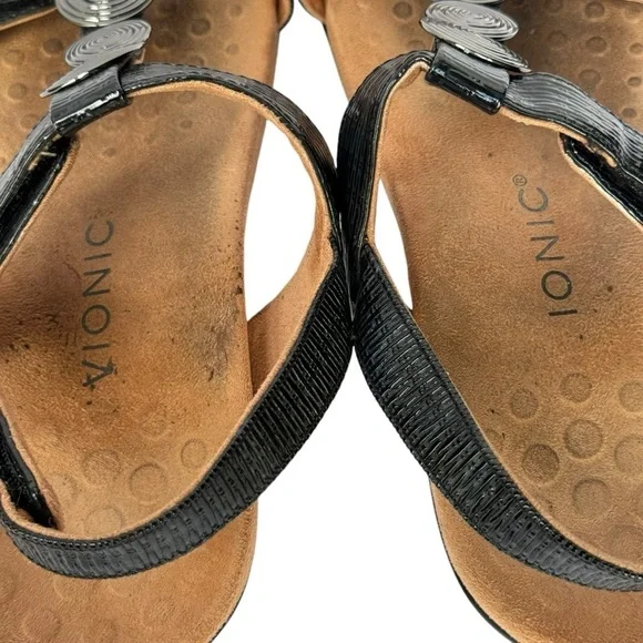 Women's Vionic Farra T-Strap Sandal Black Woven Synthetic SZ. 8 - Picture 5 of 12